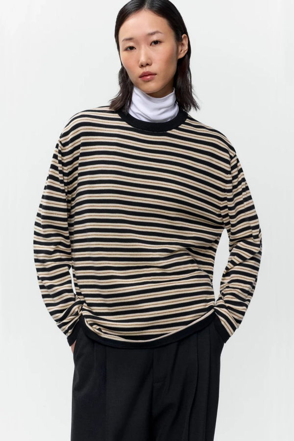Cordera Organic Cotton Striped Long-Sleeve Tee