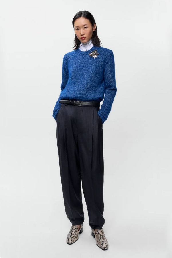 Cordera Tailored Pinstripe Carrot Pants