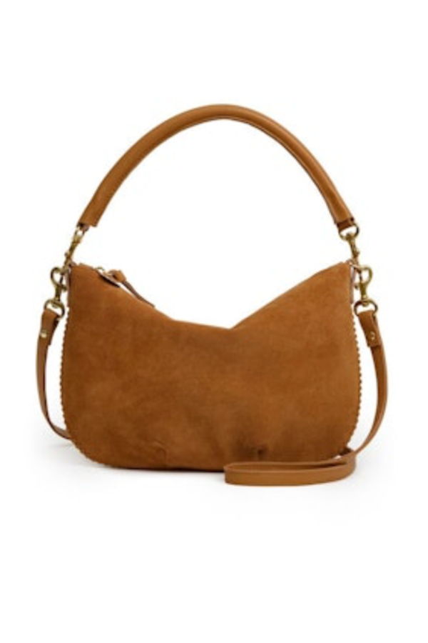 Clare V. Petit Moyen Suede Messenger Bag with Whipstitch