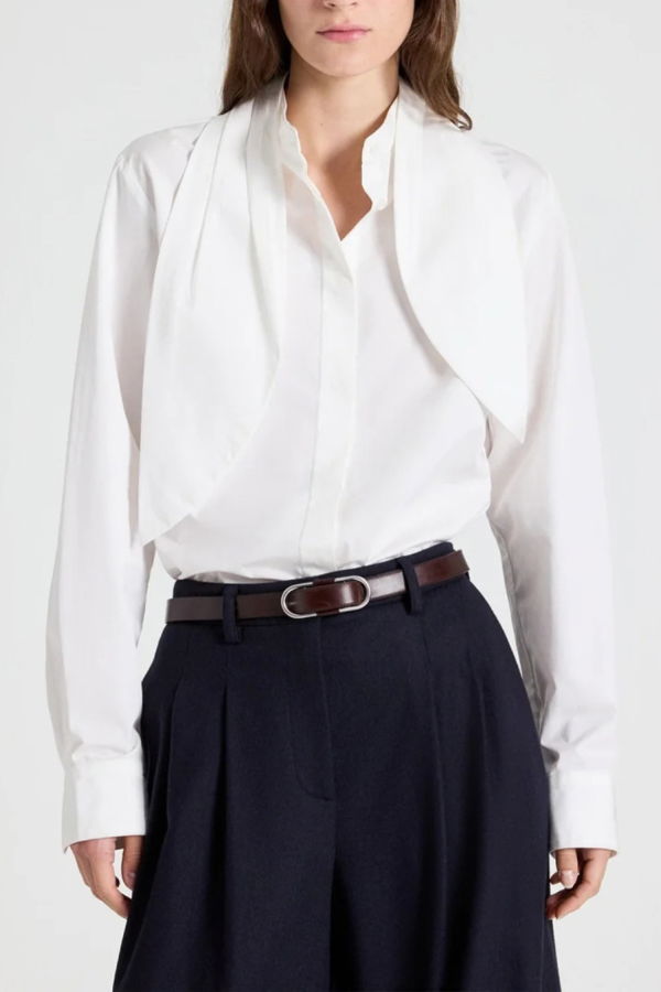 TWP CB Top With Tie - White