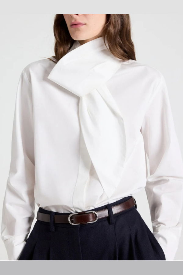 TWP CB Top With Tie - White