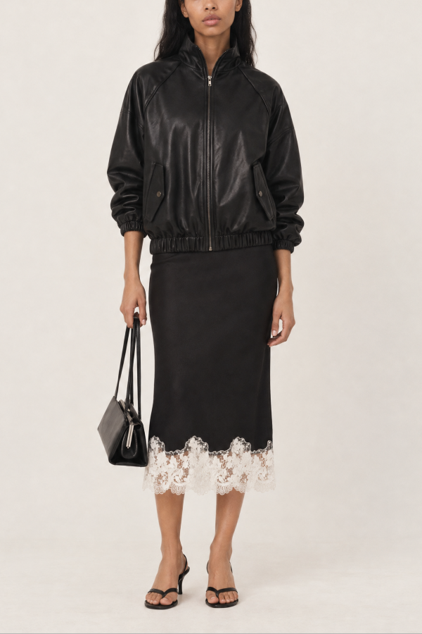 ASTR The Label Shantel Lace Trim Midi Skirt