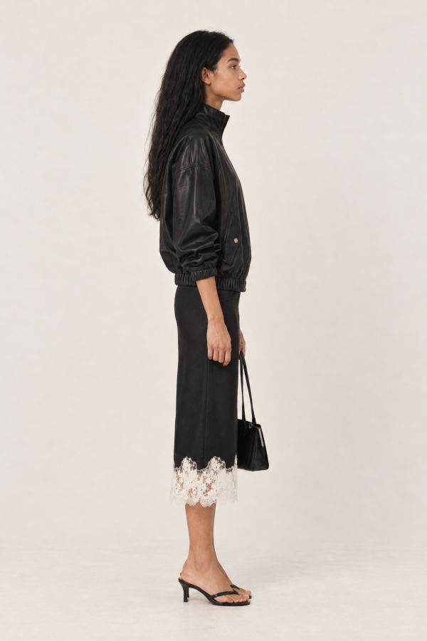 ASTR The Label Shantel Lace Trim Midi Skirt