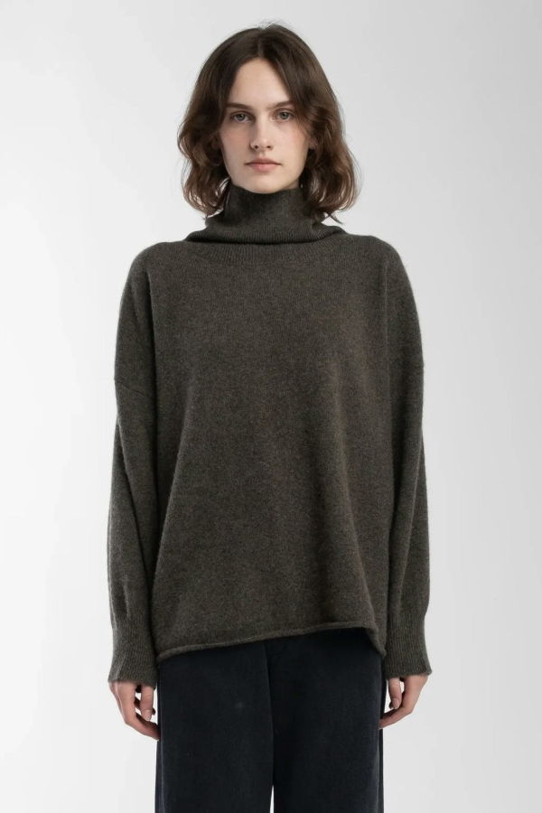 Micaela Greg Cashmere High Neck Sweater - Cypress