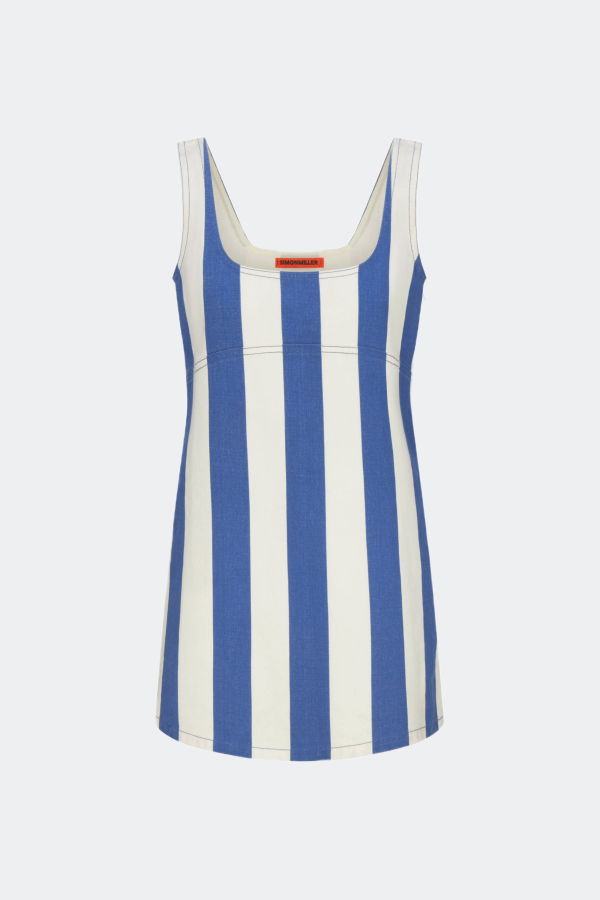 Simon Miller Sahara Striped Denim Dress - Ink/Ecru Stripe