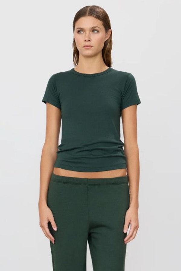 ETERNE Fitted Crewneck Short Sleeve T-Shirt - Forest