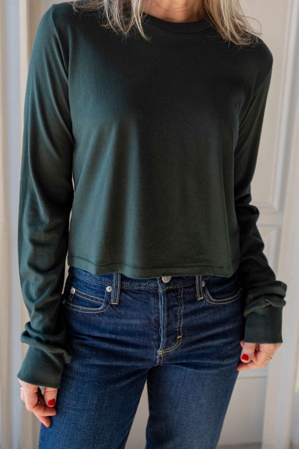 ETERNE Long Sleeve Boxy Tee - Forest