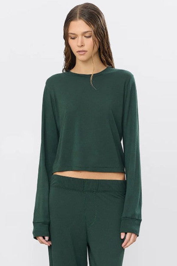ETERNE Long Sleeve Boxy Tee - Forest