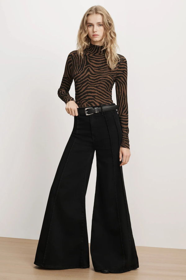 Veronica Beard Wyeth Zebra Turtleneck Top
