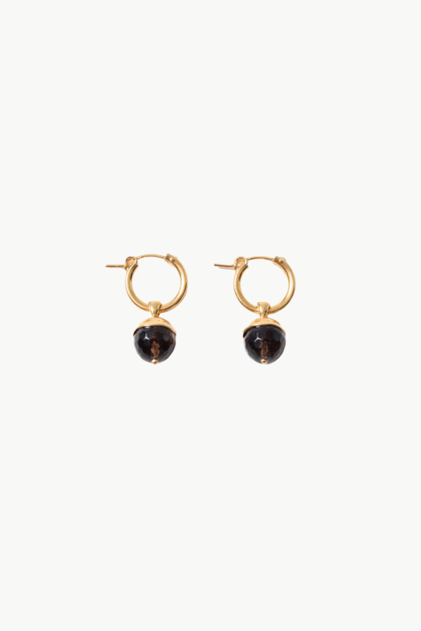 Chan Luu Bell Hoop Earrings - Smoky Quartz