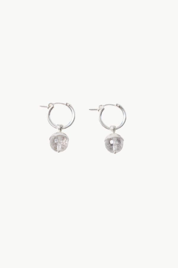 Chan Luu Bell Hoop Earrings - Clear Quartz