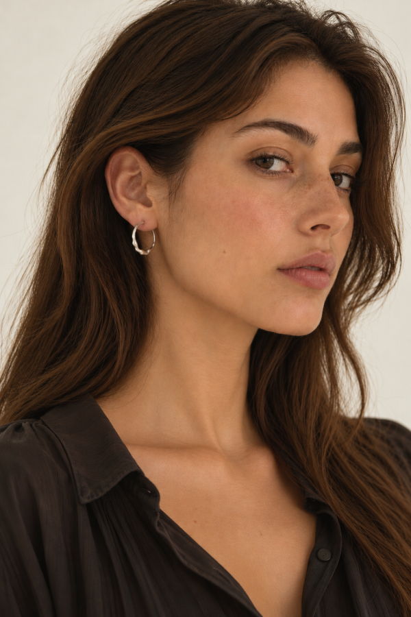 Chan Luu Crescent Hoop Earrings - Silver
