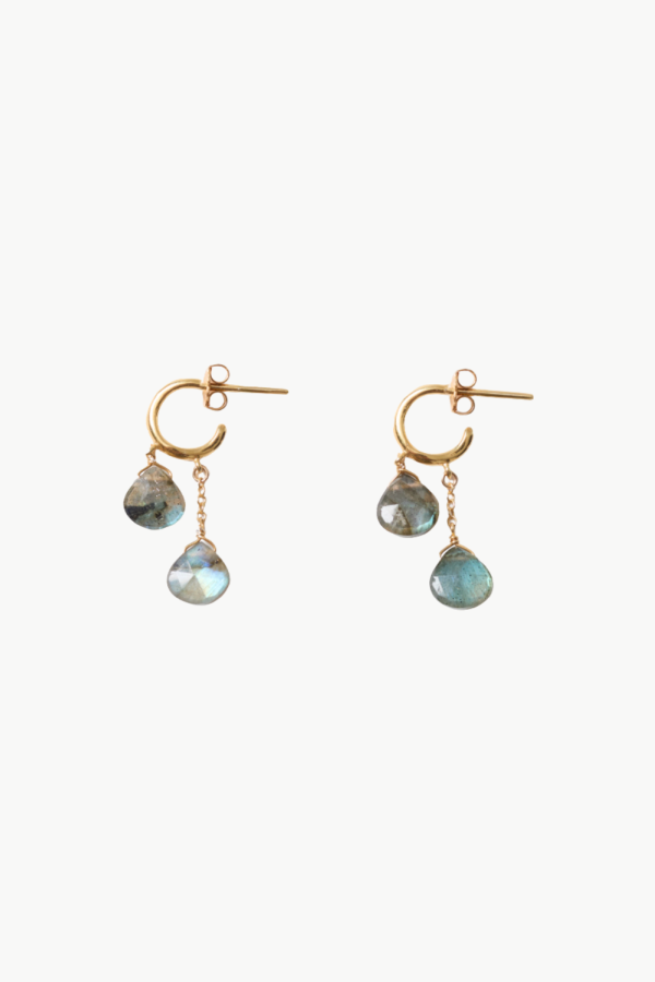 Chan Luu Dew Drop Hoop Earrings - Labradorite