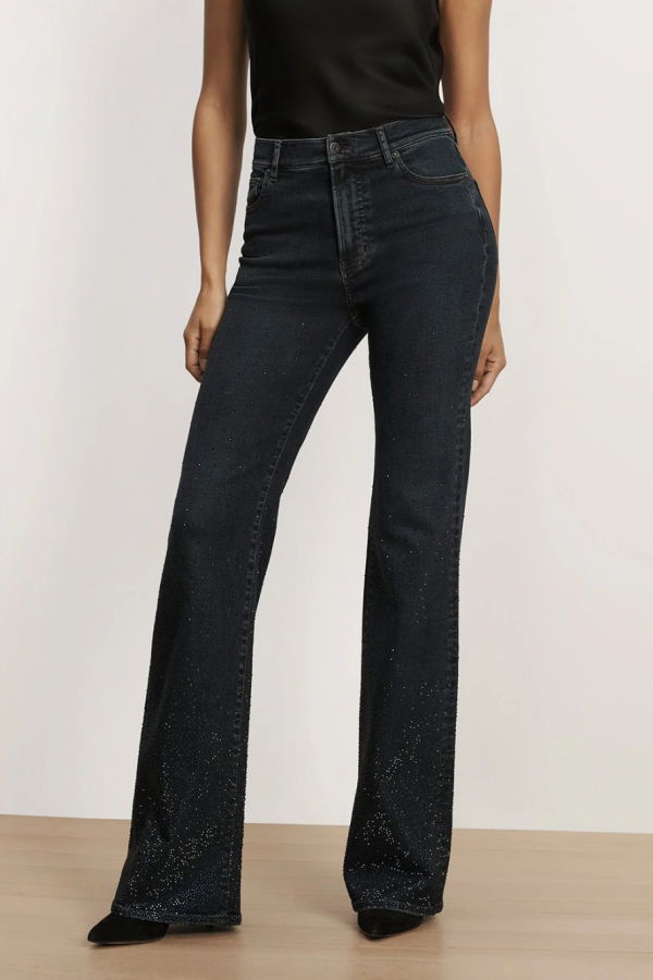Veronica Beard Crosbie Rhinestone Jean - Dark Midnight