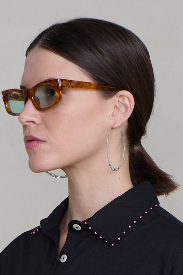 Chan Luu XL Crescent Hoop Earrings - Silver
