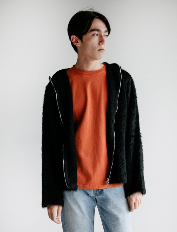 Our Legacy Zip Mohair Hoodie - Black | Garmentory