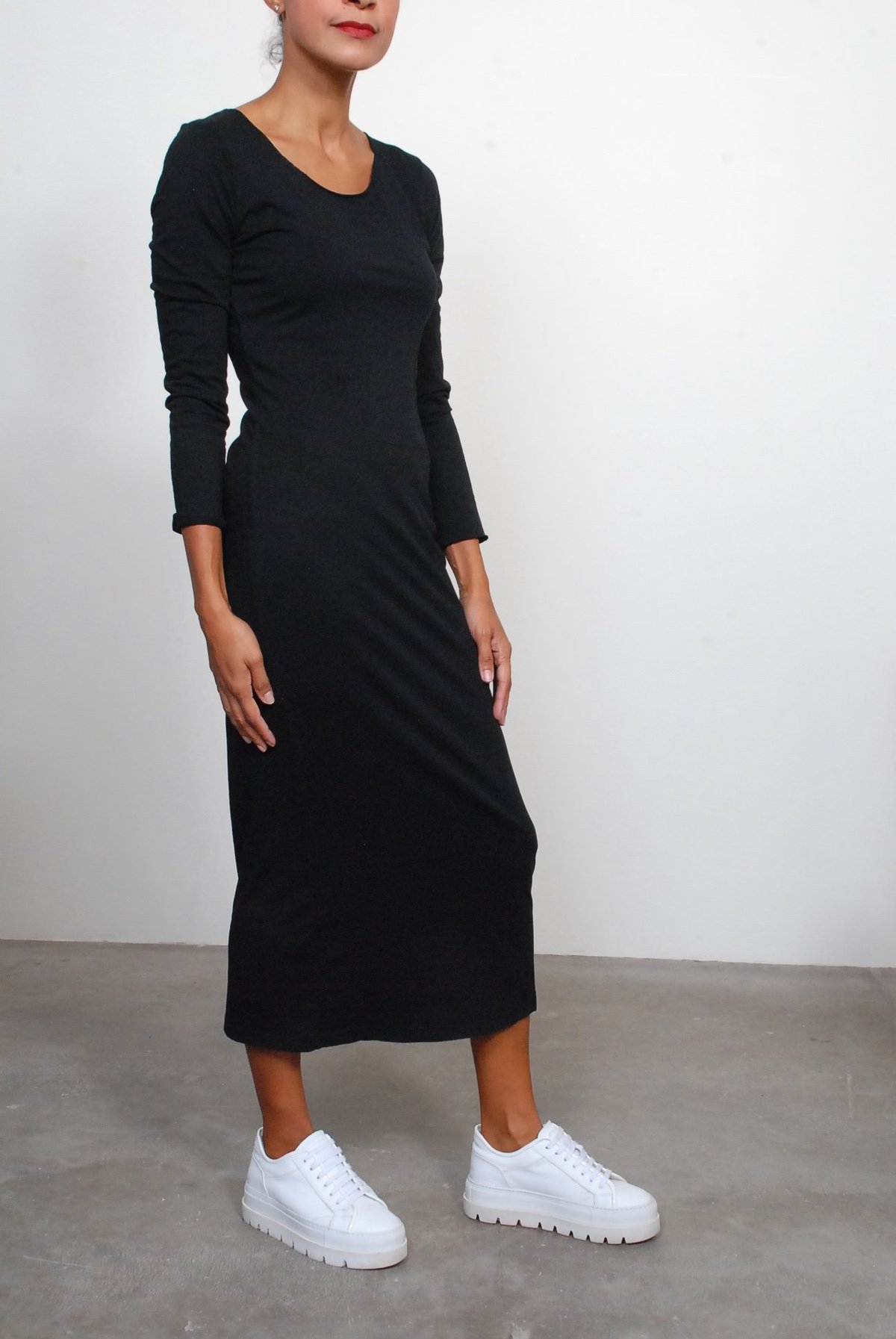 Raquel Allegra Fitted Long Sleeve Dress - Black | Garmentory