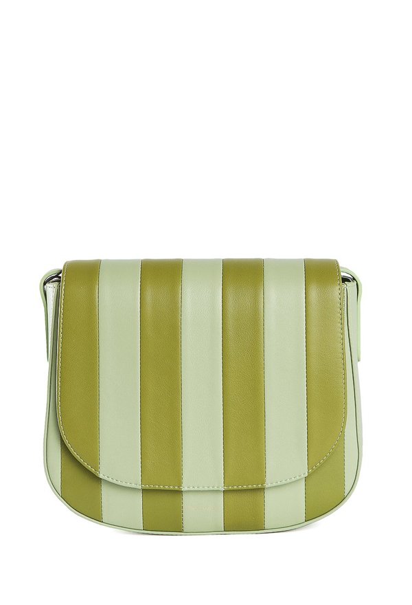 Mansur Gavriel Striped Lamb Crossbody Bag Green Garmentory