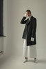 K M by L A N G E DECONSTRUCTED LINEN ASYMMETRIC JACKET - BLACK  - Thumbnail 3