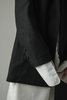 K M by L A N G E DECONSTRUCTED LINEN ASYMMETRIC JACKET - BLACK  - Thumbnail 6