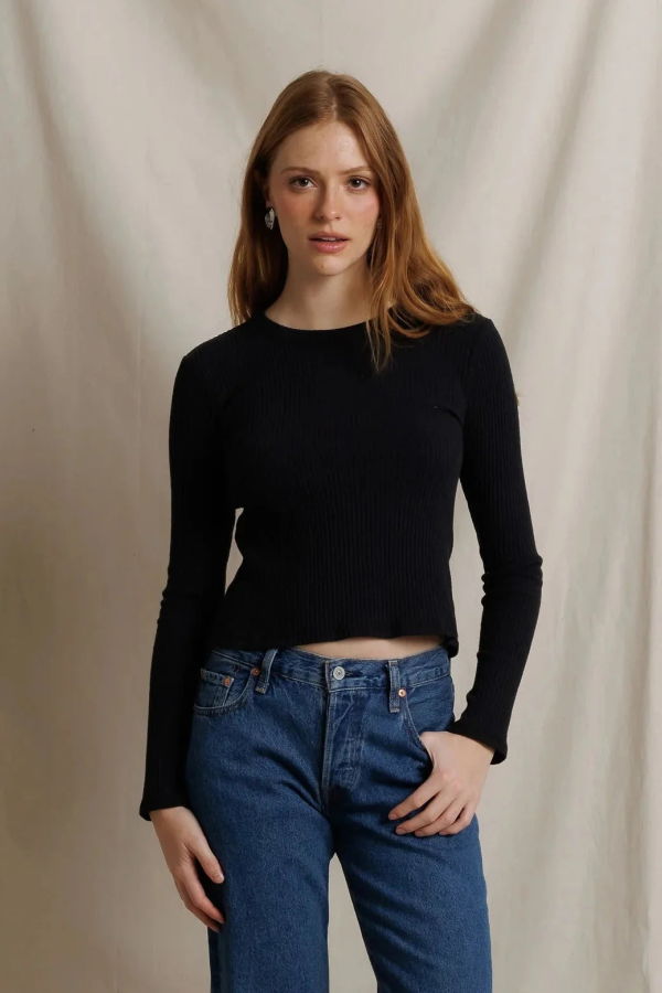 Perfect White Tee Flora Long Sleeve Top