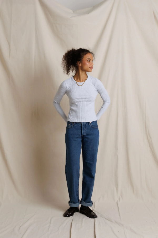 Perfect White Tee Flora Long Sleeve Top