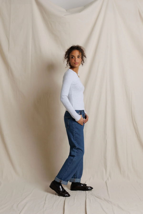 Perfect White Tee Flora Long Sleeve Top