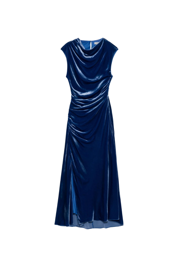 Jonathan Simkhai Burke Sleeveless Draped Midi Dress - Sapphire