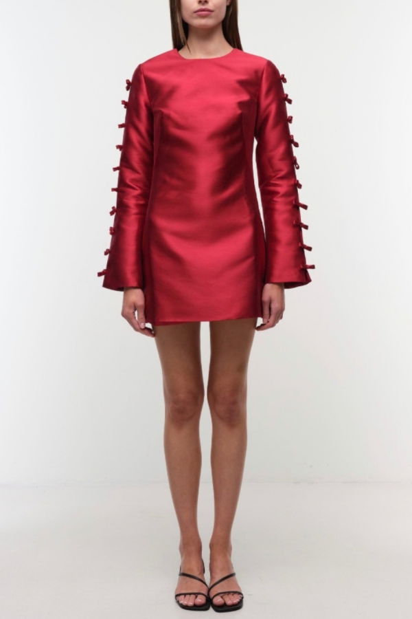 Jonathan Simkhai Fiora L/S Mini Dress - Lipstick