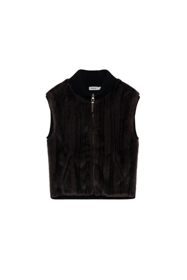 Jonathan Simkhai Luma Turtleneck Vest - Black Chocolate Multi