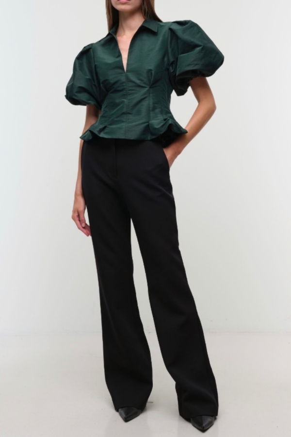 Jonathan Simkhai Nessa Short Sleeve Top - Spruce