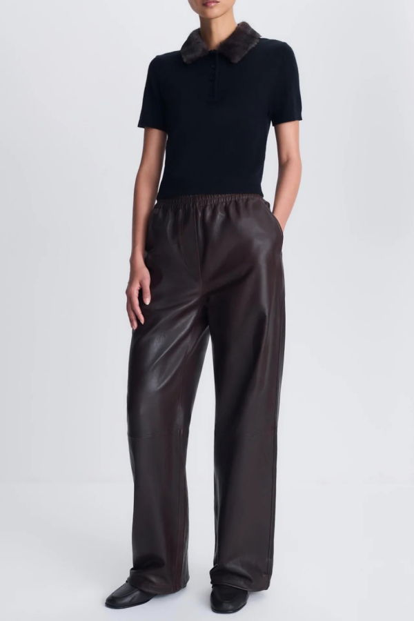 Jonathan Simkhai Vayla S/S Polo - Black Chocolate Multi