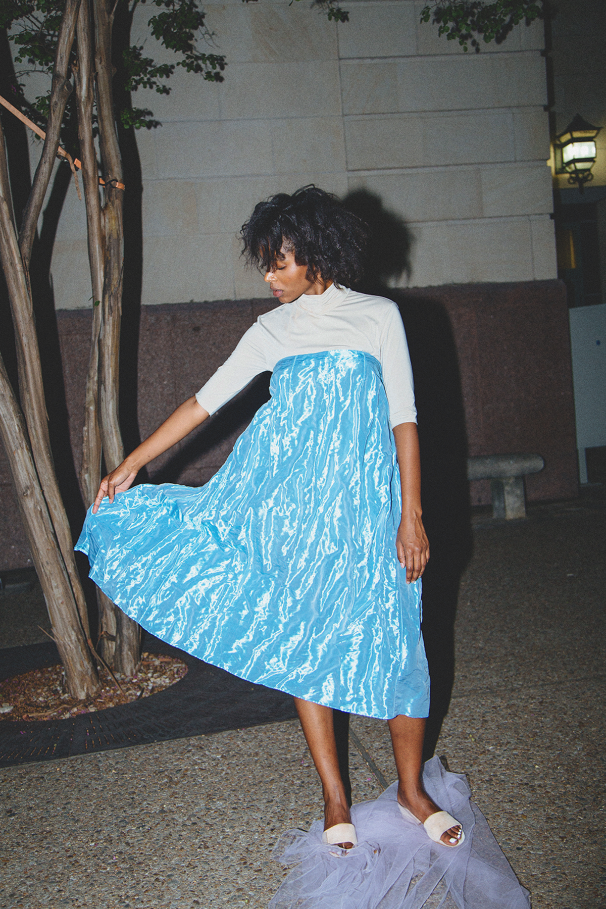 Priscavera Dirndl Skirt - Metallic Aqua - Image 2 of 5