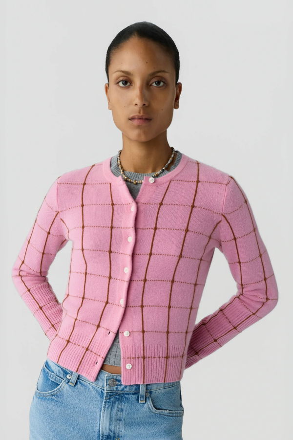 Guest in Residence Jane Checker Cardigan
