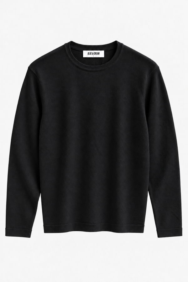Blue&Cream Reade Long Sleeve Tee - Black Lead