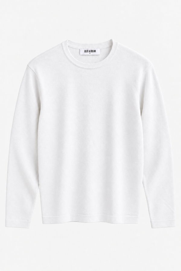 Blue&Cream Reade Long Sleeve Tee - Laser White