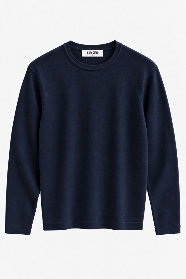 Blue&Cream Reade Long Sleeve Tee - Navy