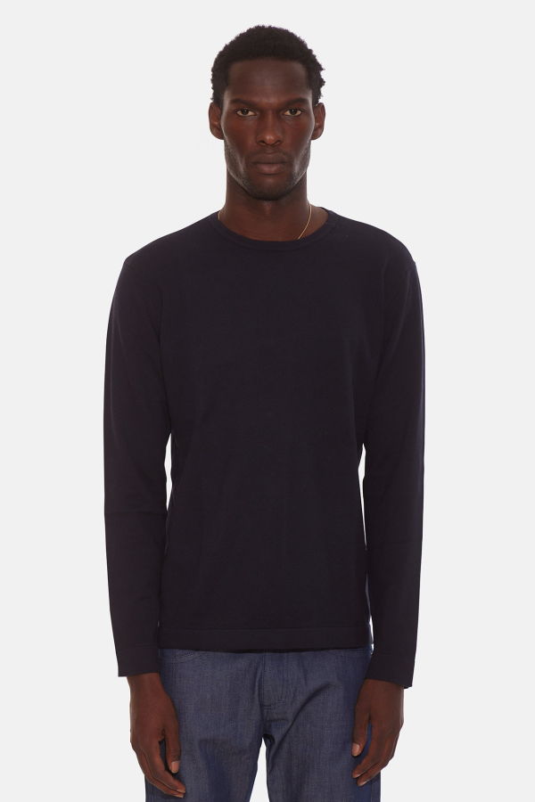 Blue&Cream Reade Long Sleeve Tee - Navy