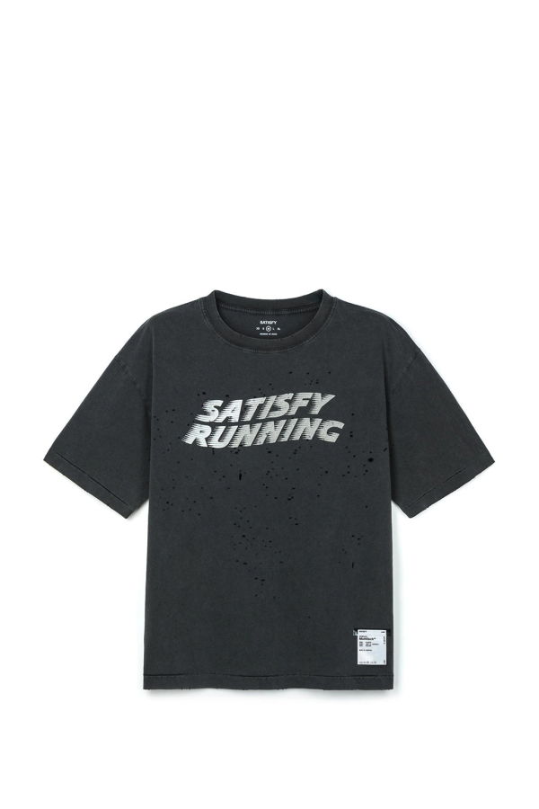 Satisfy MothTechโข T-Shirt - Aged Black Pochoir
