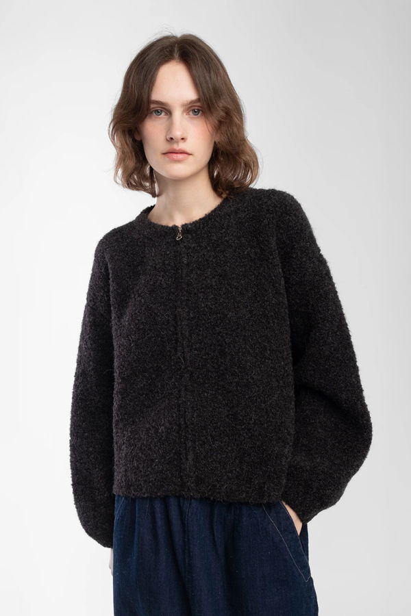 Micaela Greg Bouclé Zip Cardigan