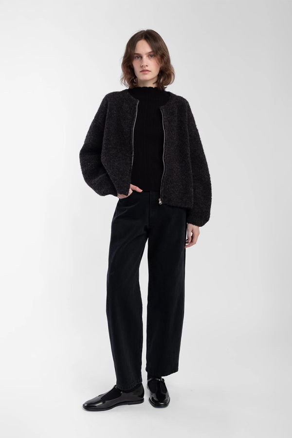 Micaela Greg Bouclé Zip Cardigan