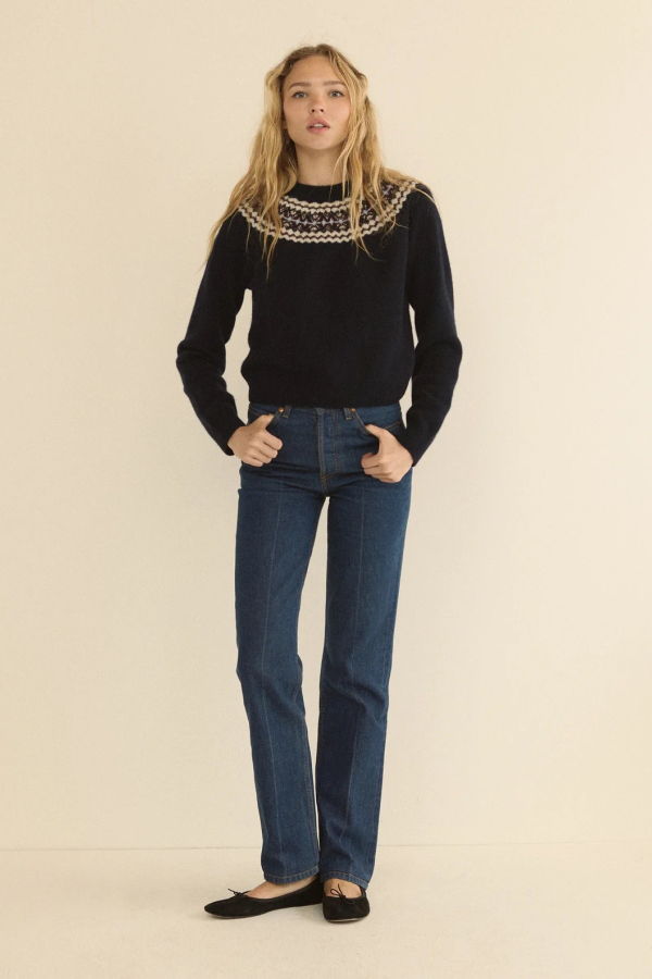 DÔEN Boniface Cashmere Sweater - Navy