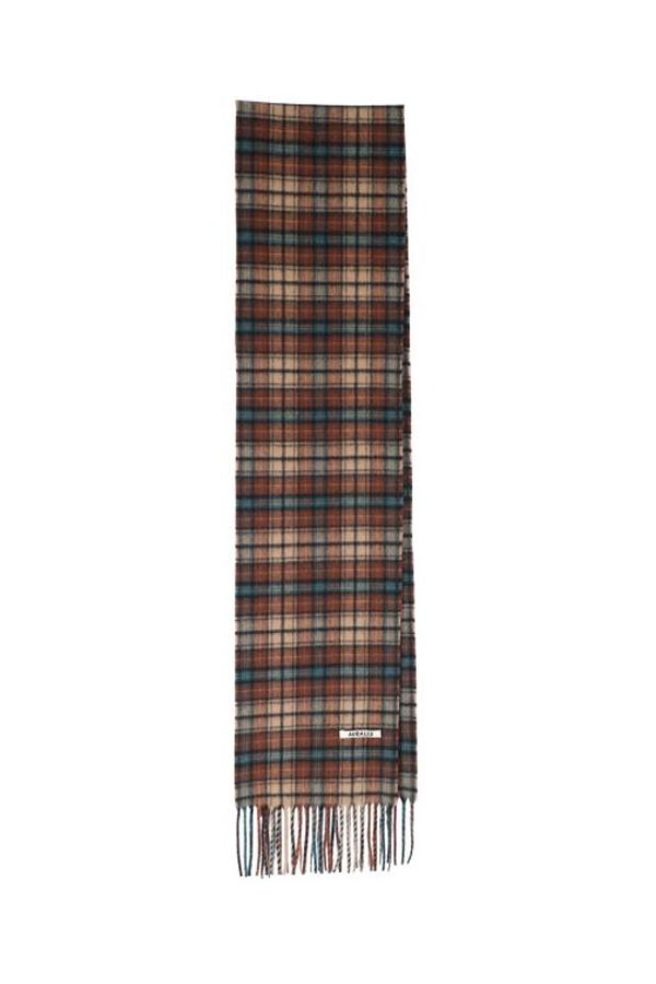 Auralee Scarf - Red Brown Check