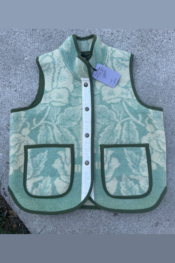 Olivet Flower Patch Vintage 100% Wool Vest