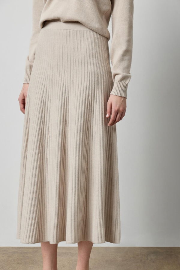 Lilla P. Knit Flared Skirt - Dove