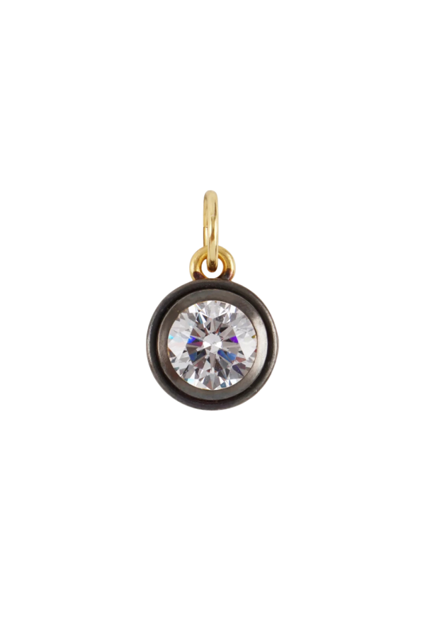 Hart Bezel Charm - Rhodium