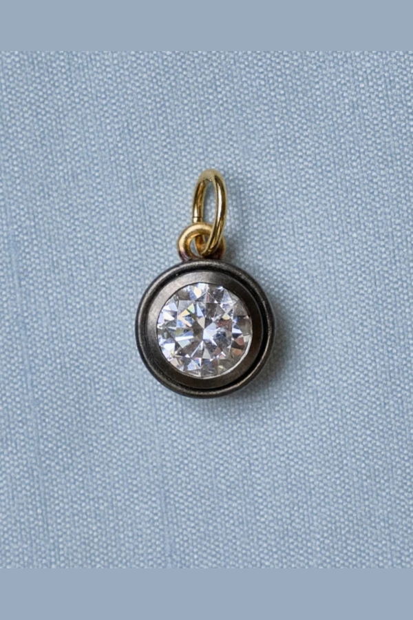 Hart Bezel Charm - Rhodium