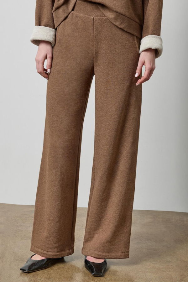 Lilla P. Side Panel Terry Pant - Cocoa Heather