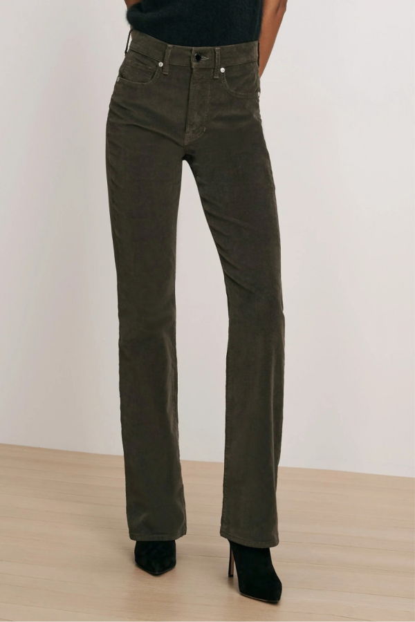 Veronica Beard Cameron Mid-Rise Bootcut Pants - Loden
