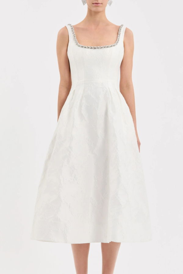 REBECCA VALLANCE Revolution Midi Dress - Ivory